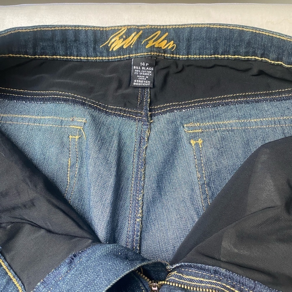 Bill Blass Vintage Stretch Bootcut Jeans Embellished Riveted Pockets Blue 14P - Picture 11 of 11